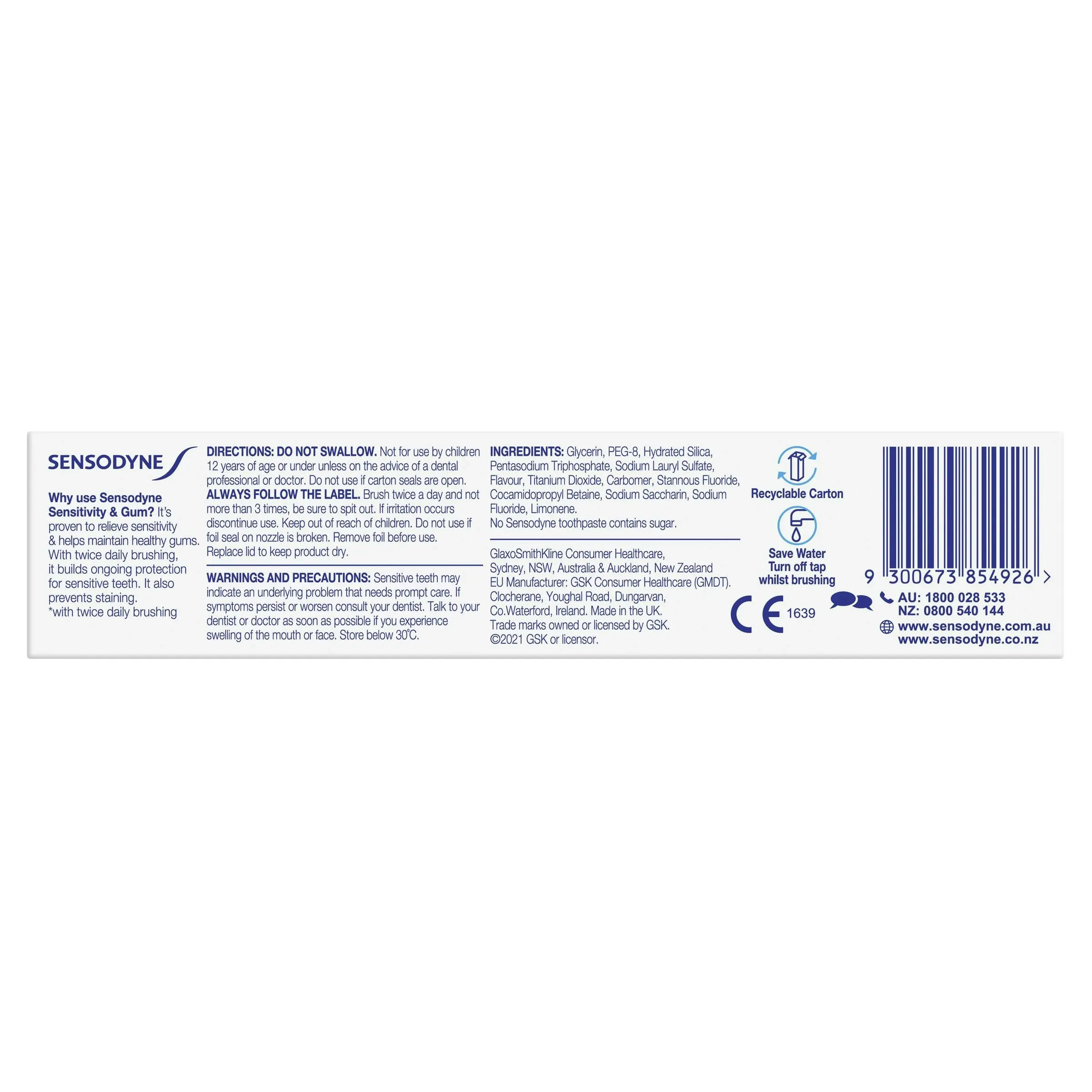 Sensodyne Sensitivity & Gum Care Toothpaste 100g