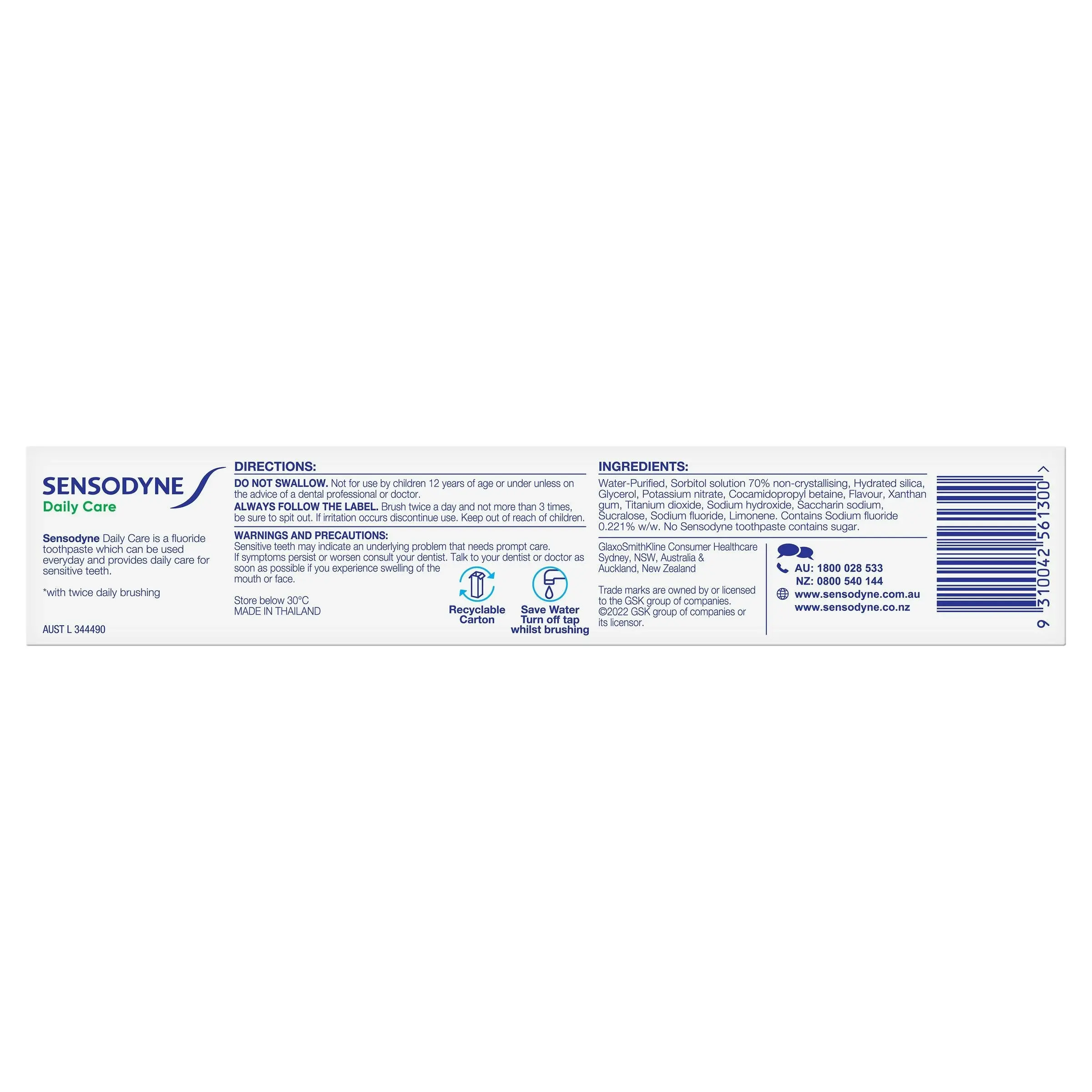 Sensodyne Deep Clean Sensitive Toothpaste 110g