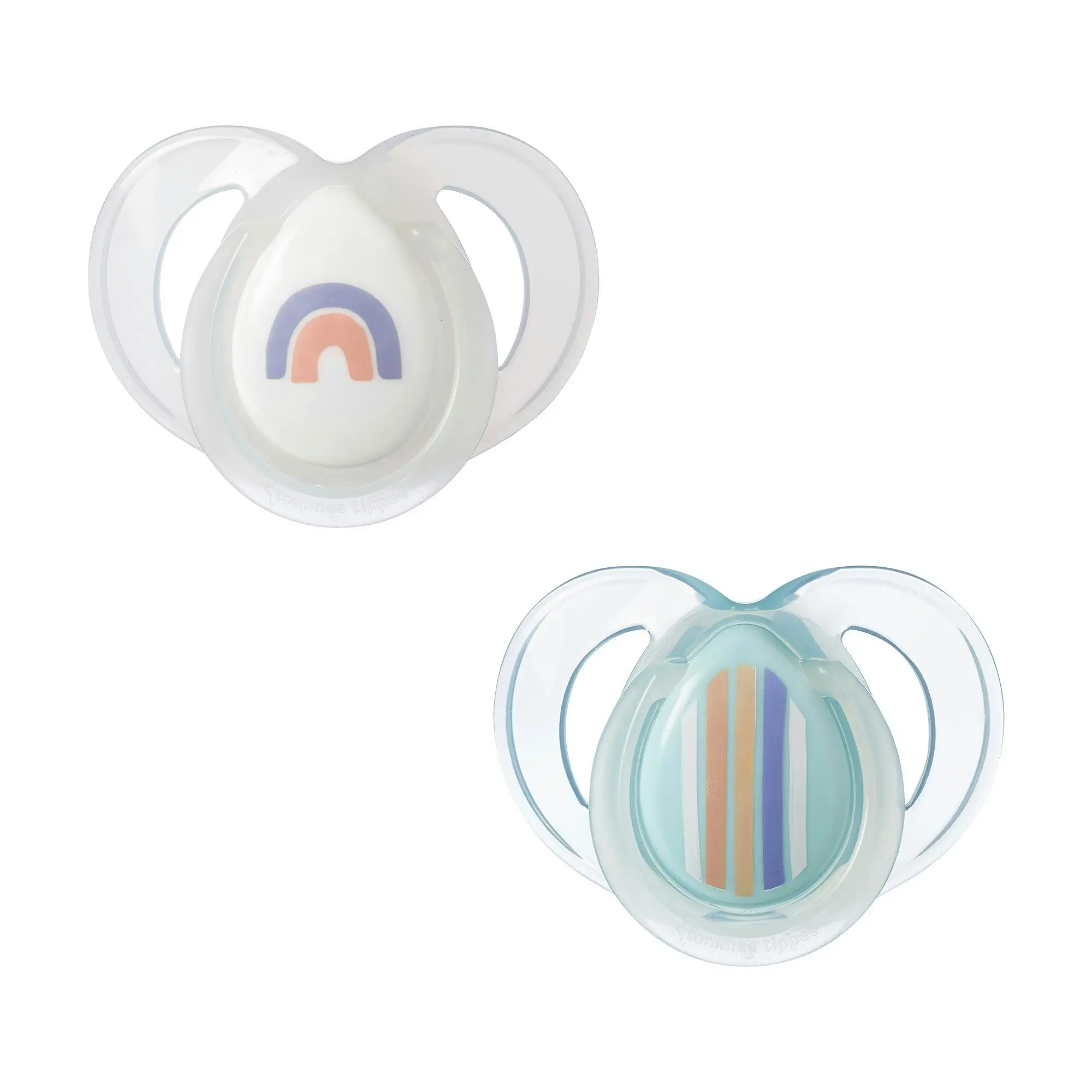 Tommee Tippee Closer to Nature Night Time Soothers 6-18 Months 2 Pack Assorted