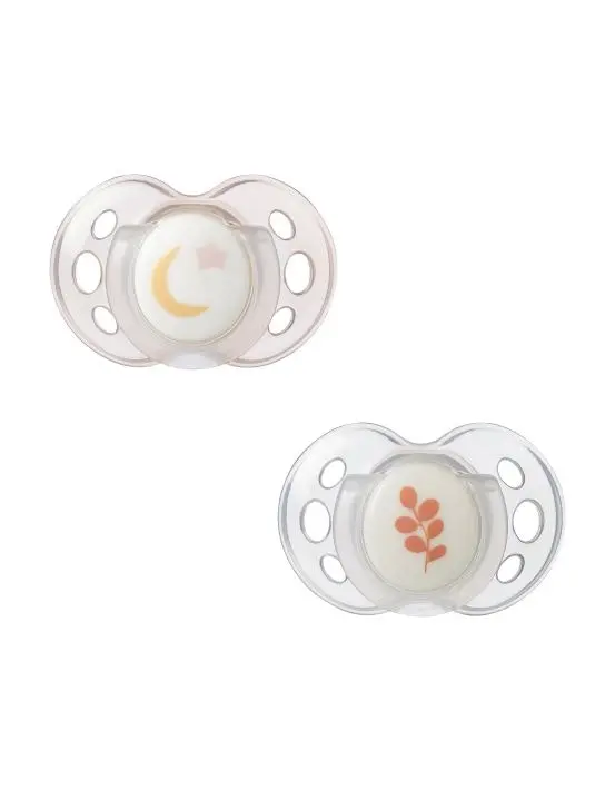 Tommee Tippee Closer to Nature Night Time Soothers 18-36 Months 2 Pack Assorted