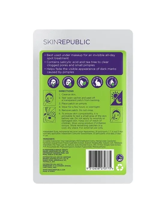 Skin Republic Spot Clear Salicylic Acid Patch 48 Pack