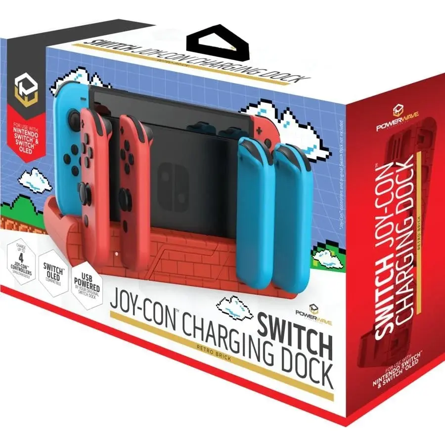 Powerwave Switch Joy-con Charging Dock (retro Bricks)