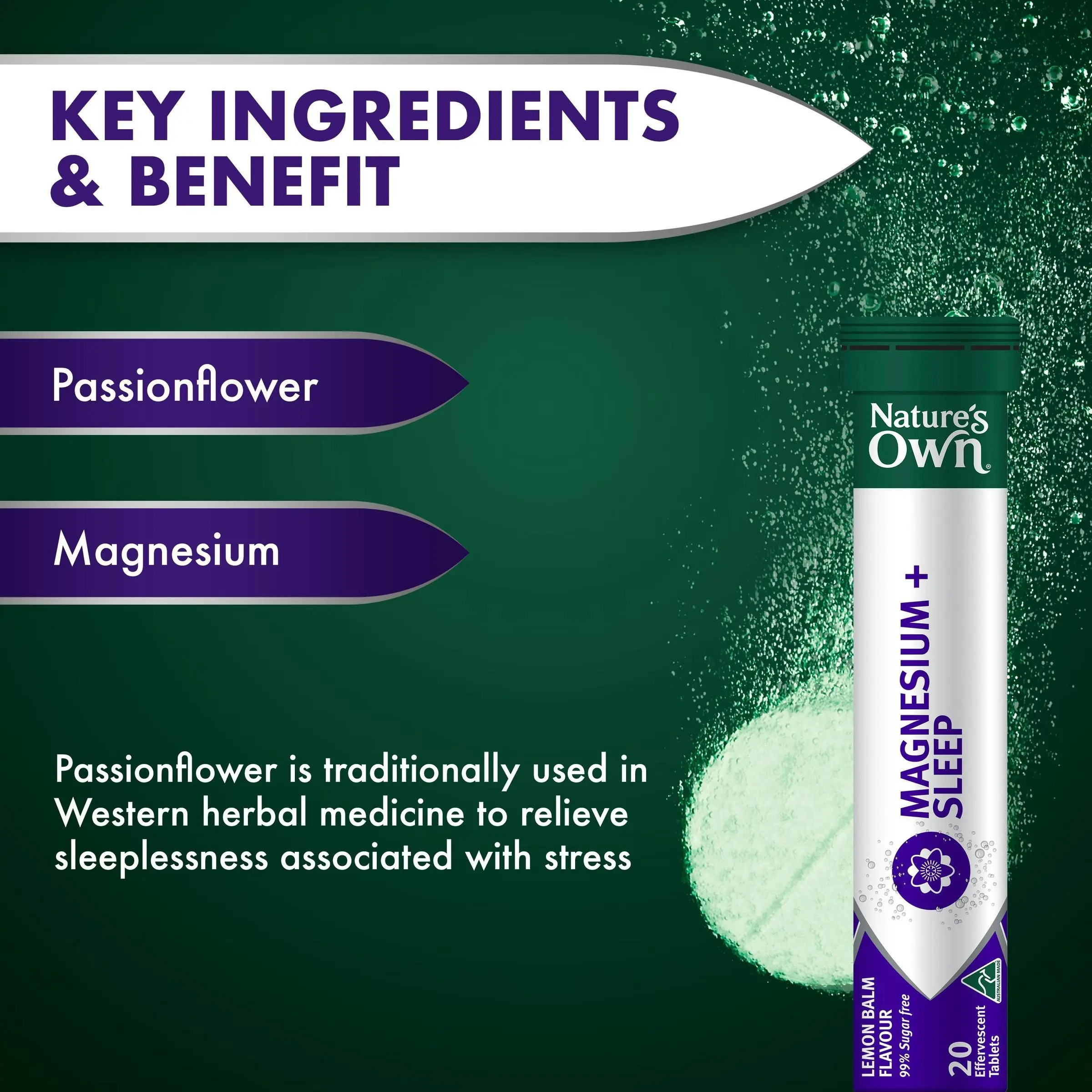 Nature's Own Magnesium + Sleep Effervescent 20 Tablets