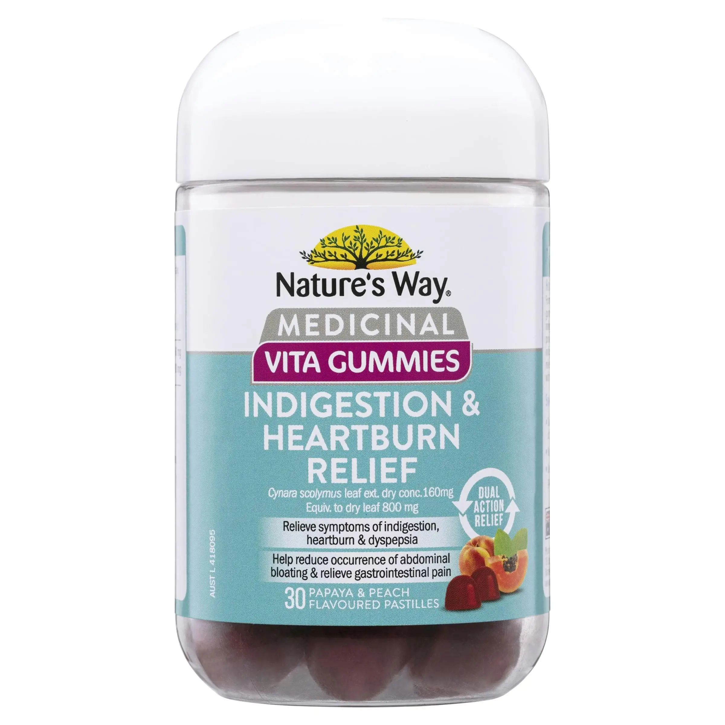 Nature's Way Medicinal Vita Gummies Indigestion & Heartburn Relief 30 Gummies