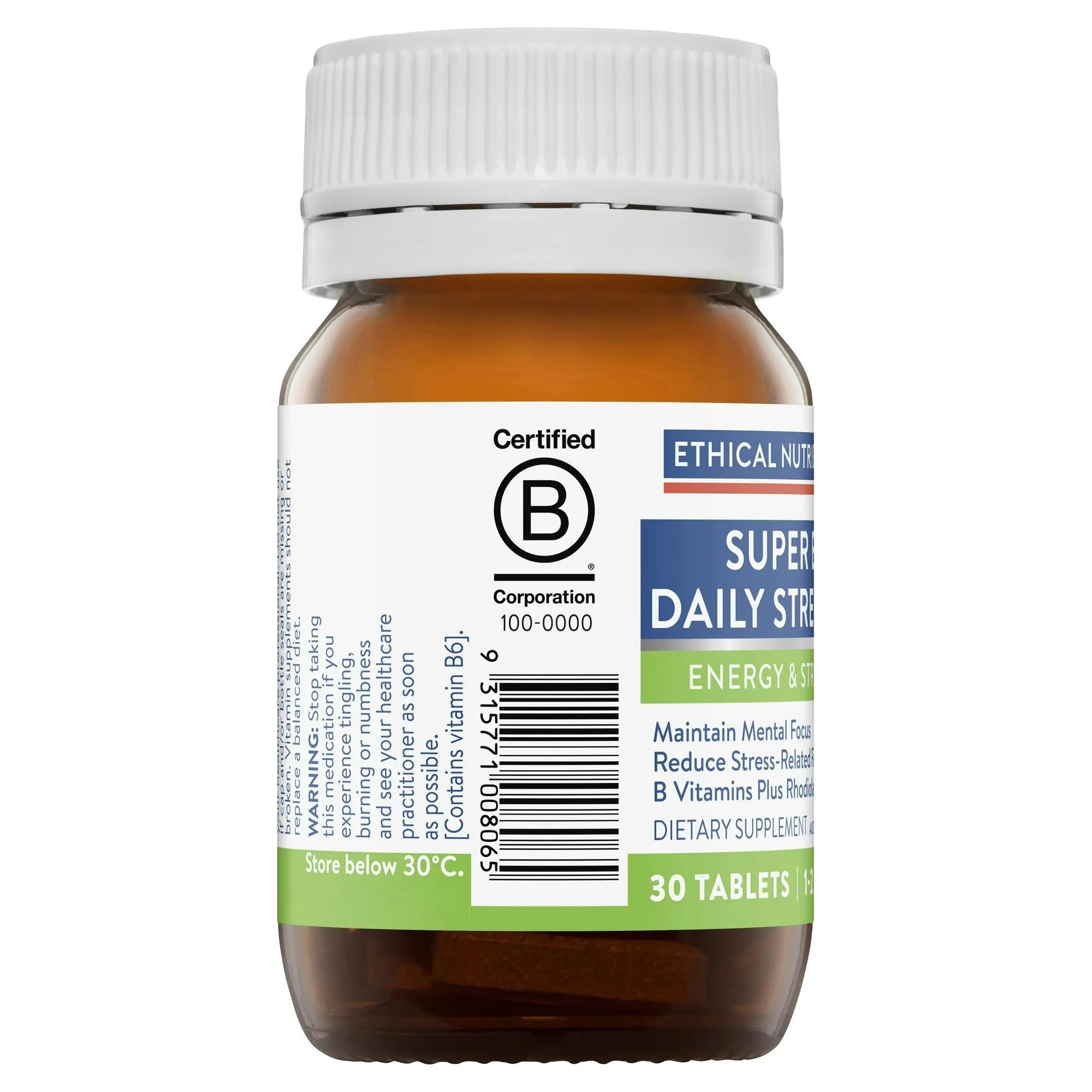 Ethical Nutrients Super B Daily Stress + 30 Tablets