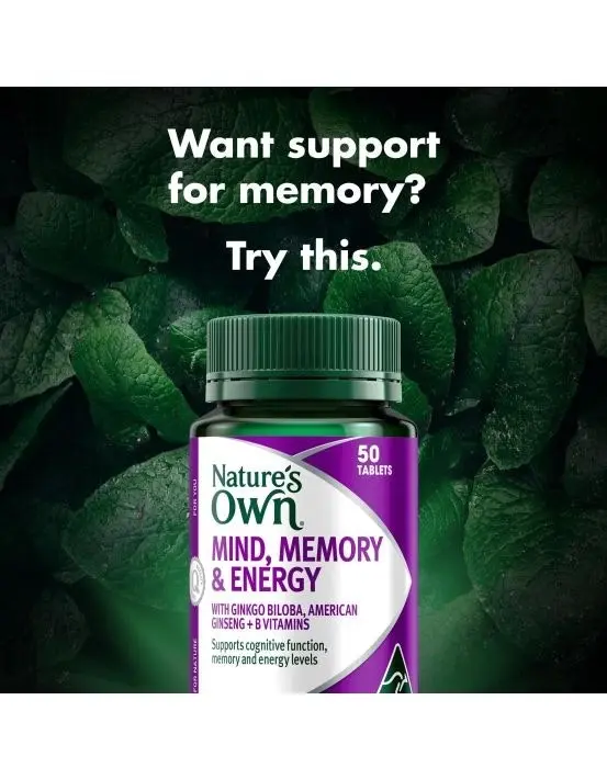 Nature's Own Mind Memory & Energy 50 Tablets