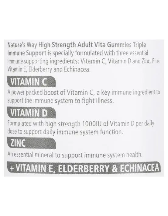 Nature's Way Adult High Strength Triple Immune 50 Vita Gummies