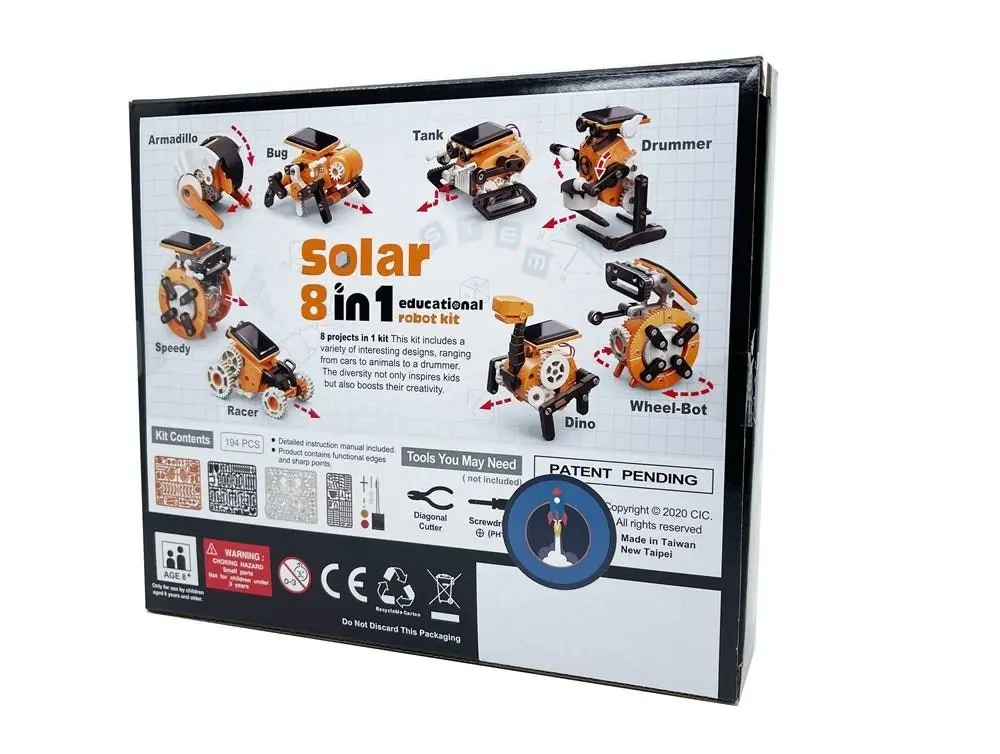 Johnco - 8 in 1 Solar Educational Robot Kit