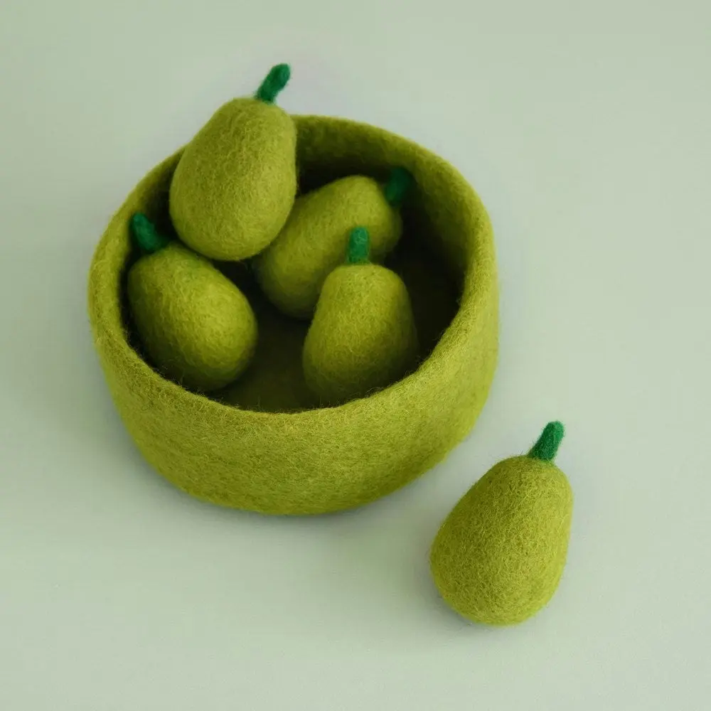 Dashdu - Perry Pear - 5 Felt Pears with Bowl