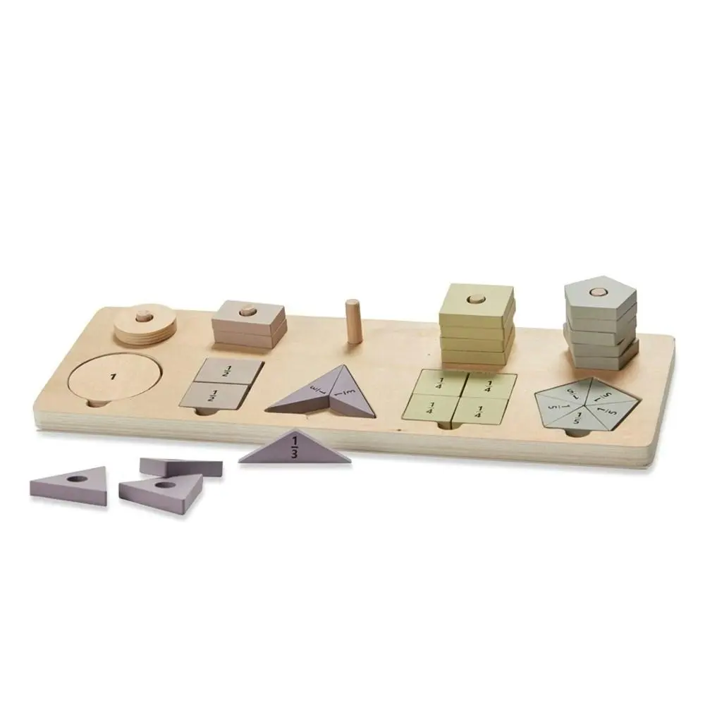 Astrup - Wooden Educational Shapes and Fractions Set