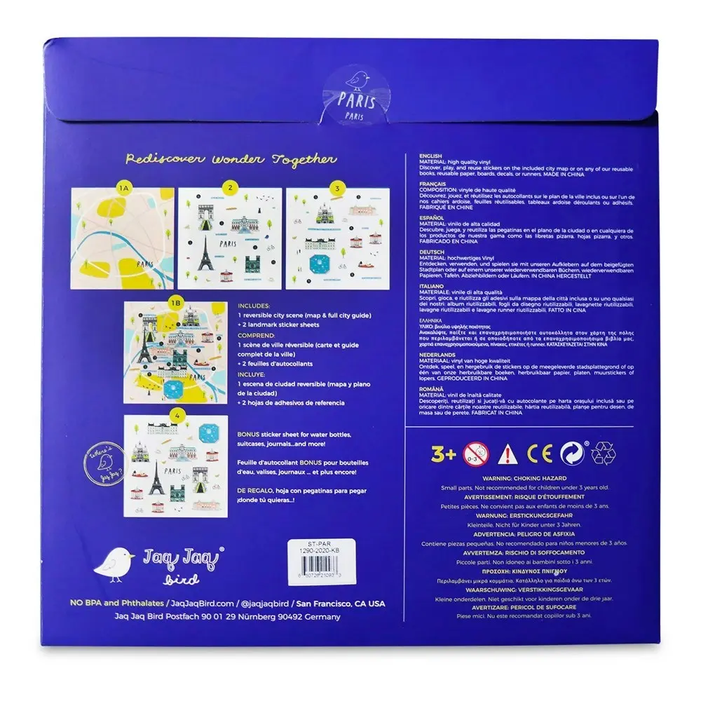 Jaq Jaq Bird - Cities of Wonder Stick It & Go Activity Set - Paris