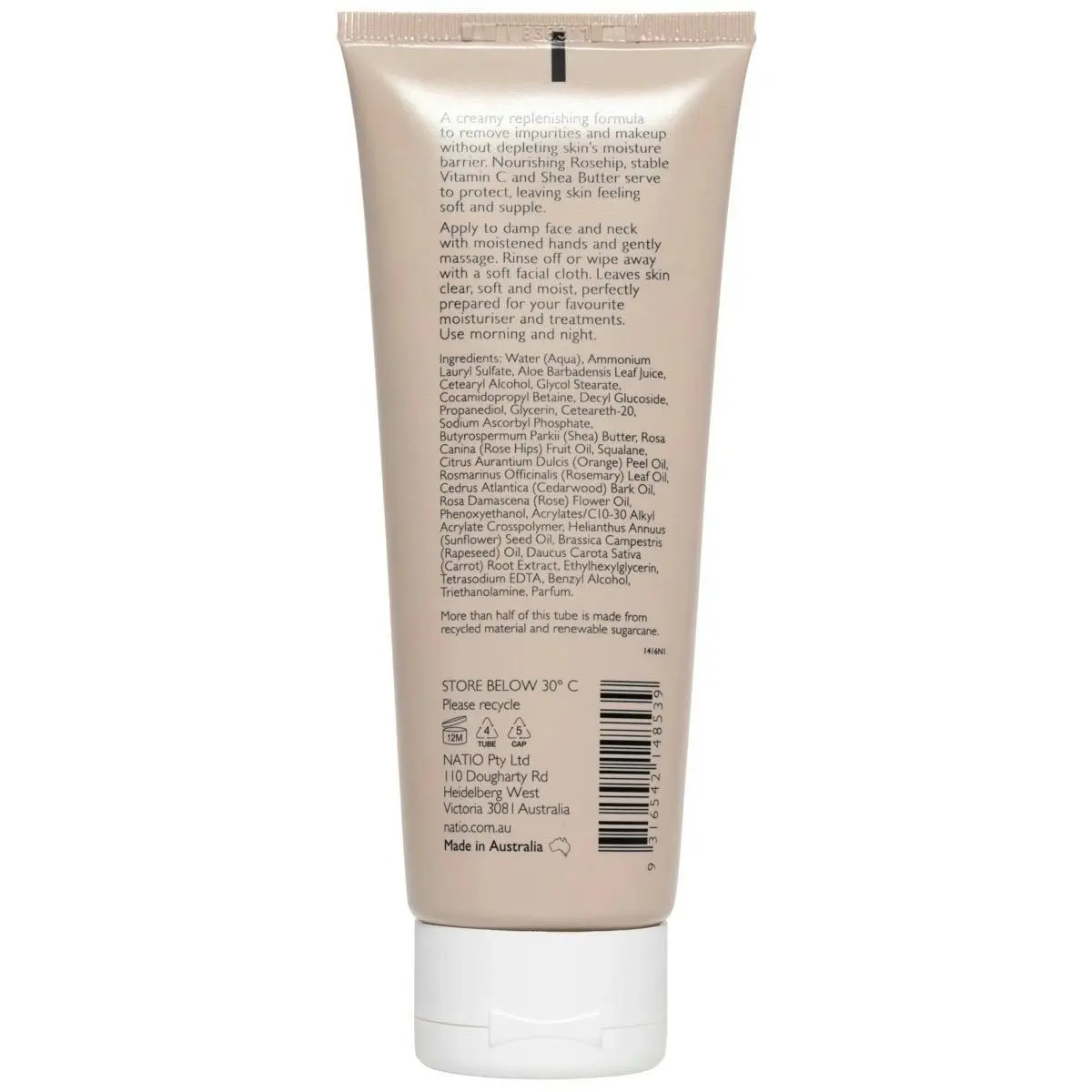 Natio Ageless Replenishing Cream Cleanser 100g