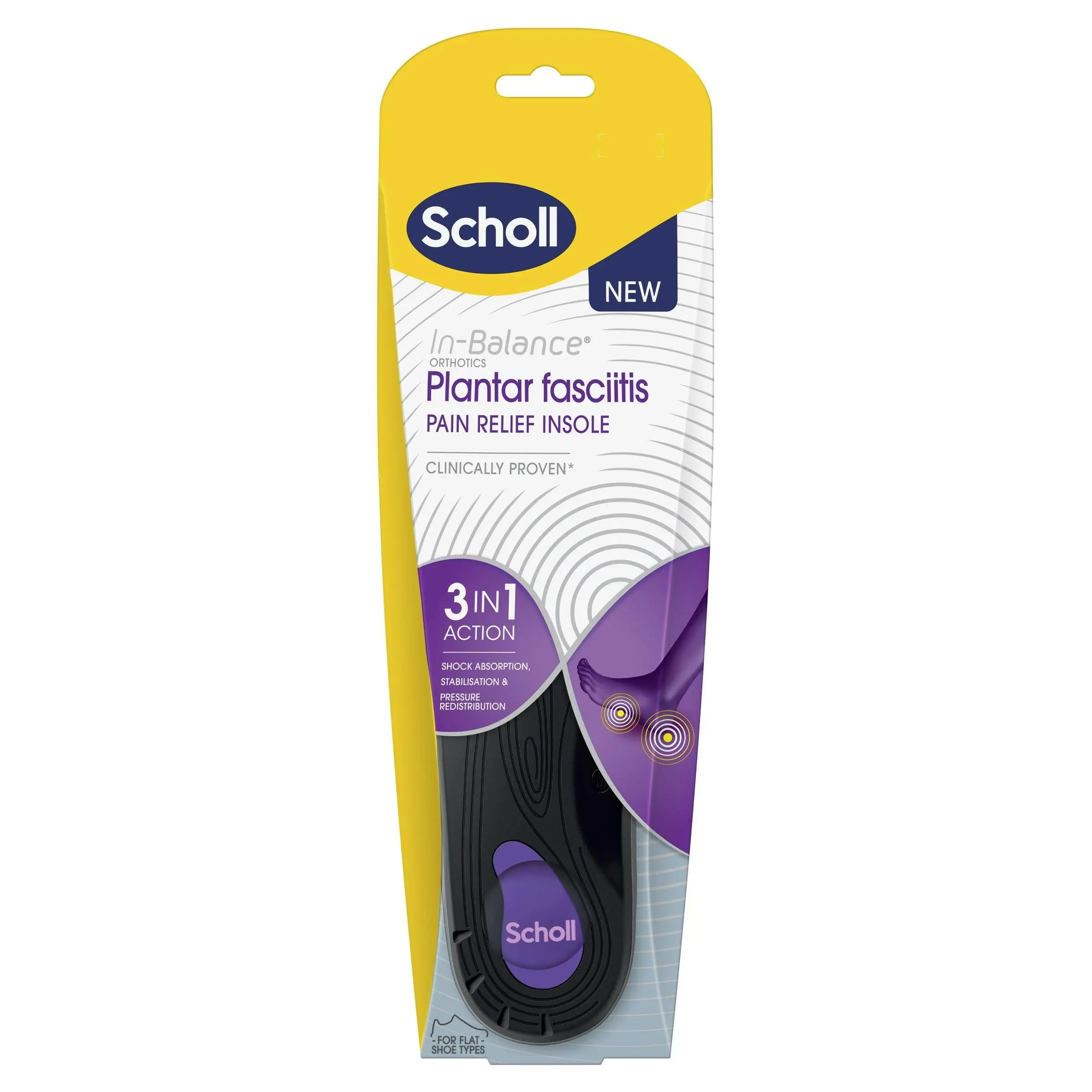 Scholl In Balance Pain Relief Plantar Fasciitis Orthotic Insole Medium