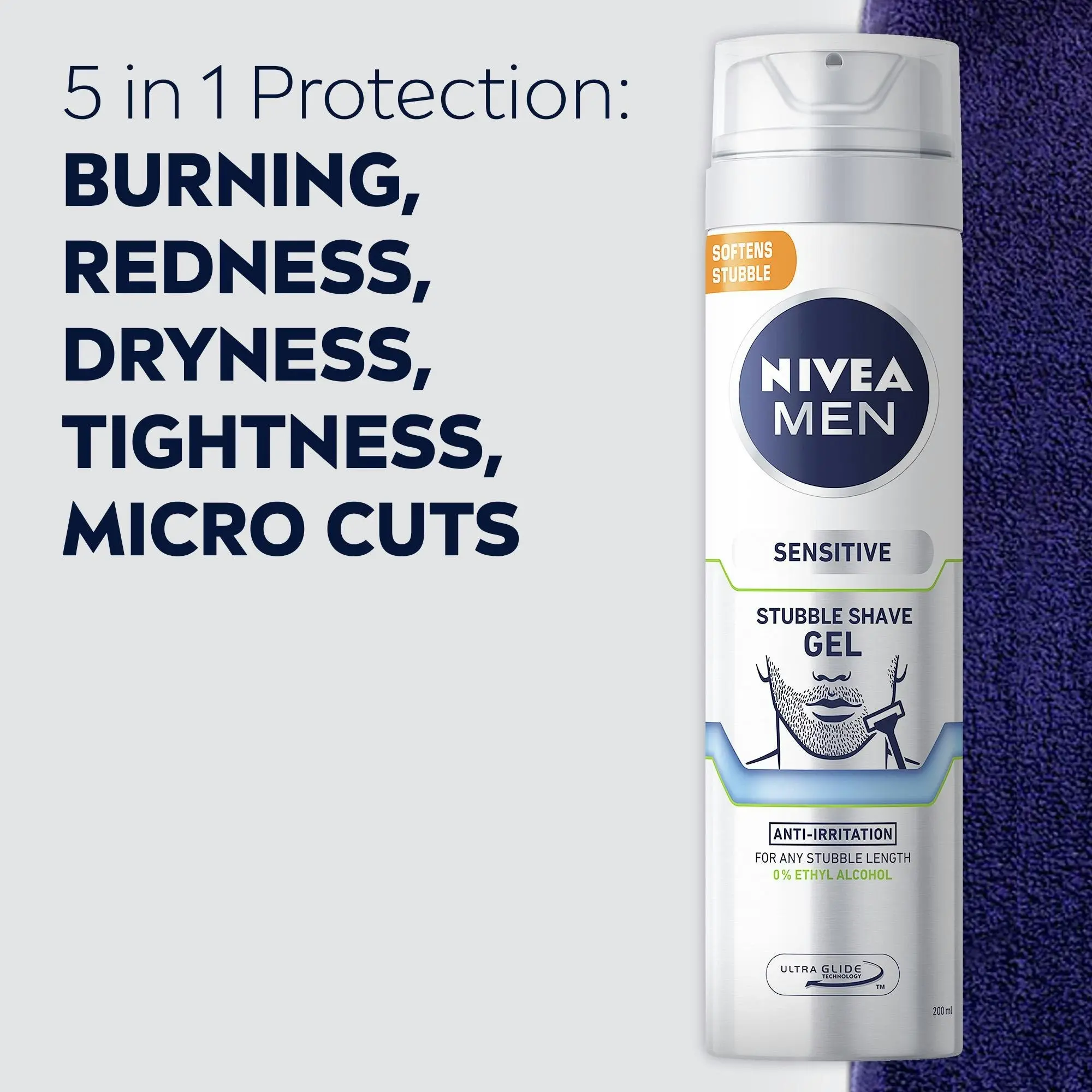 Nivea Men Shaving Gel One Stroke Sensitive 200ml