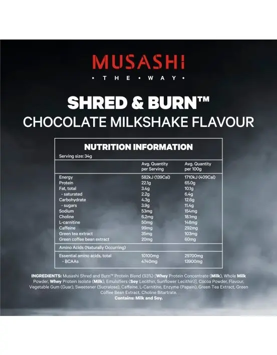 Musashi Shred & Burn Vanilla 900g