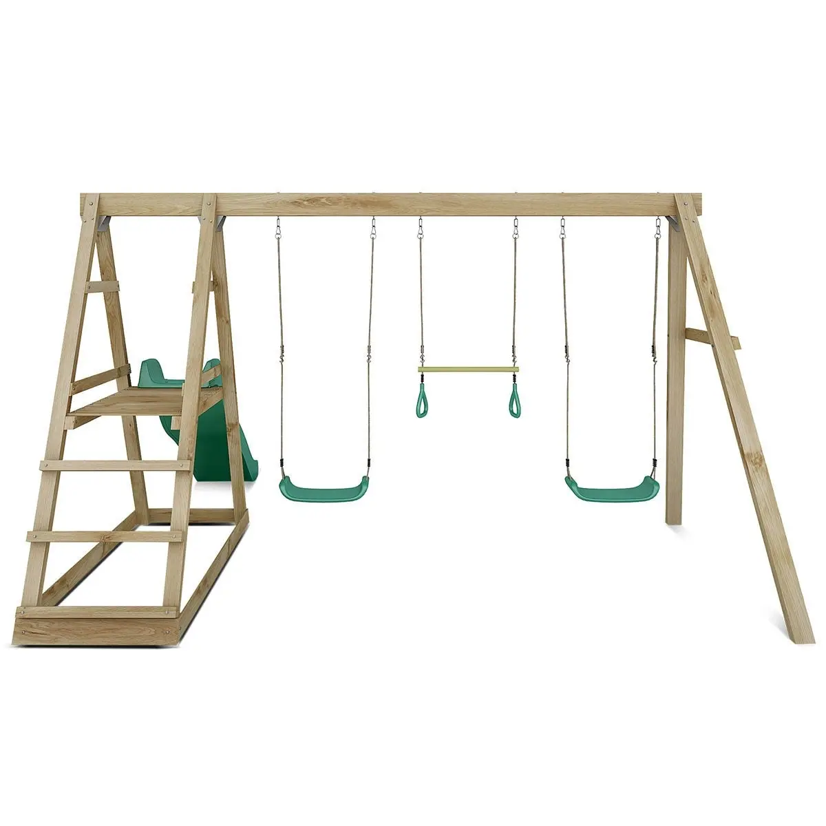 Winston 4-Station Timber Swing Set with Slide