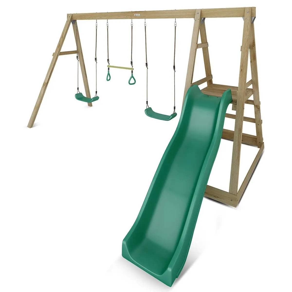 Winston 4-Station Timber Swing Set with Slide