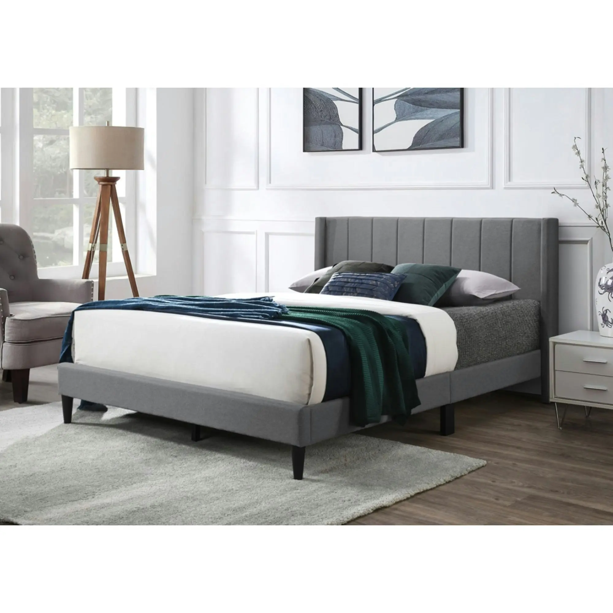 Samson Queen Bed Frame Charcoal