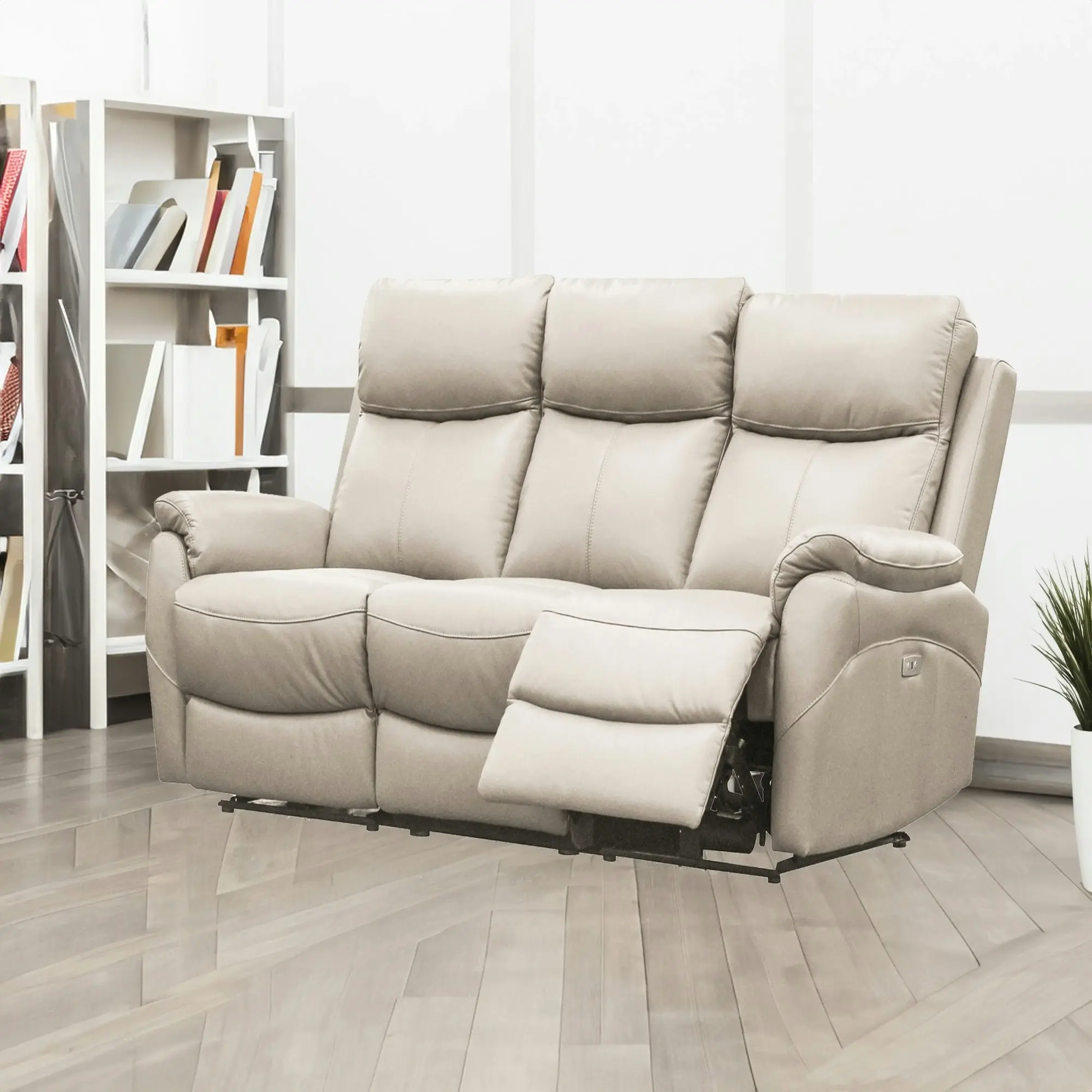 Berkeley 3+1+1 Electric Leather Recliner Sofa Set Silver