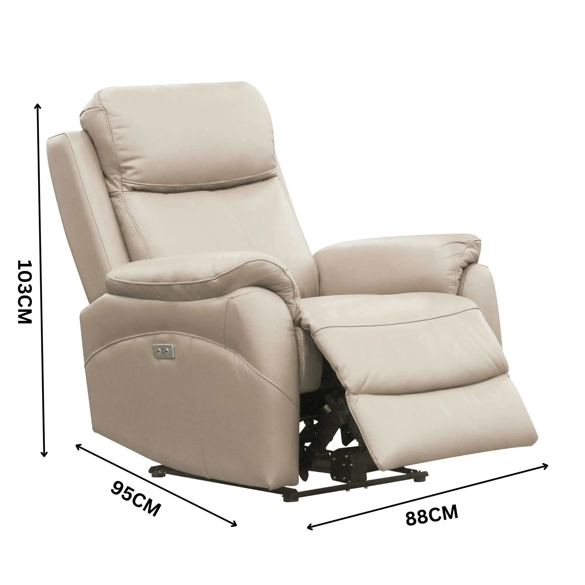 Berkeley 3+1+1 Electric Leather Recliner Sofa Set Silver