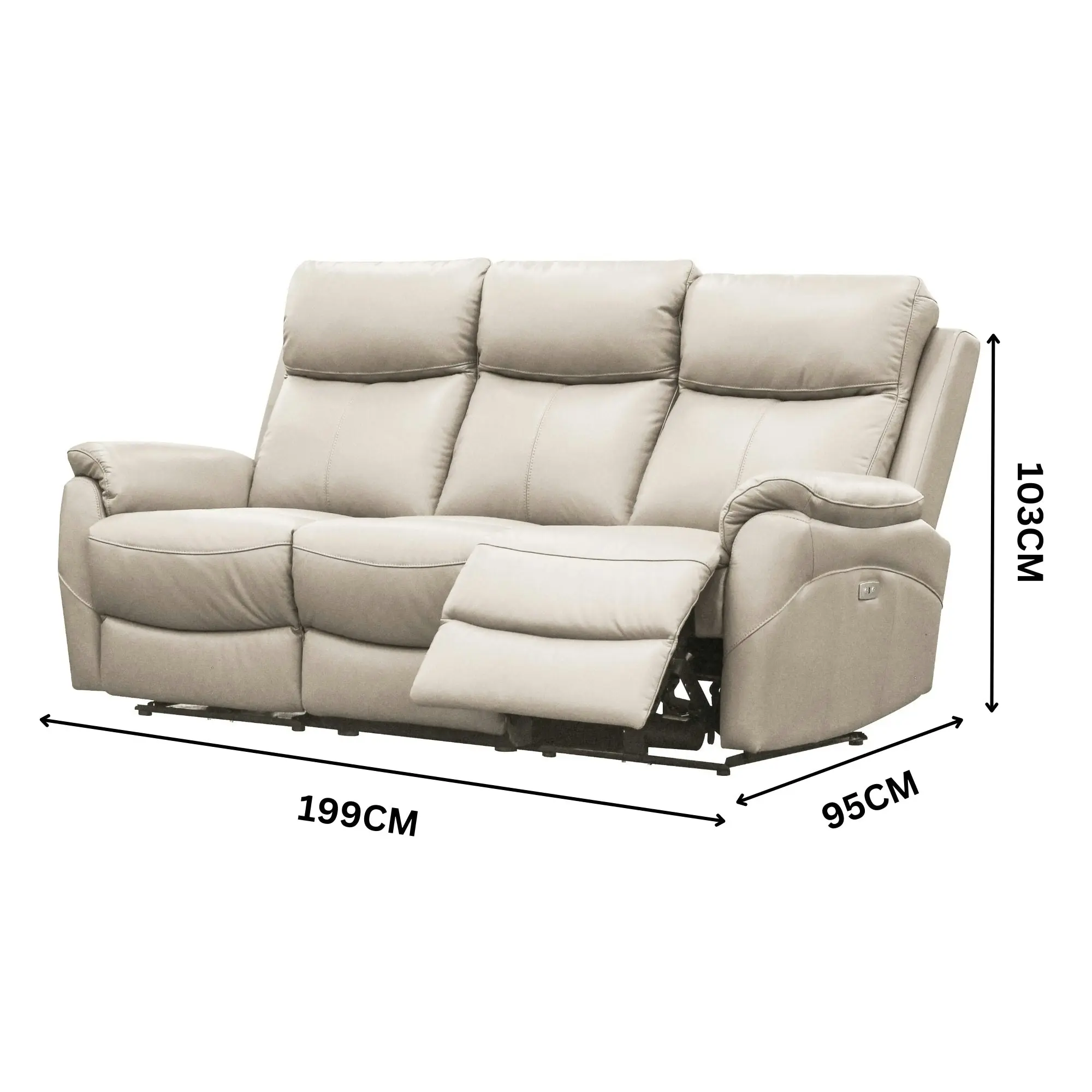 Berkeley 3+1+1 Electric Leather Recliner Sofa Set Silver