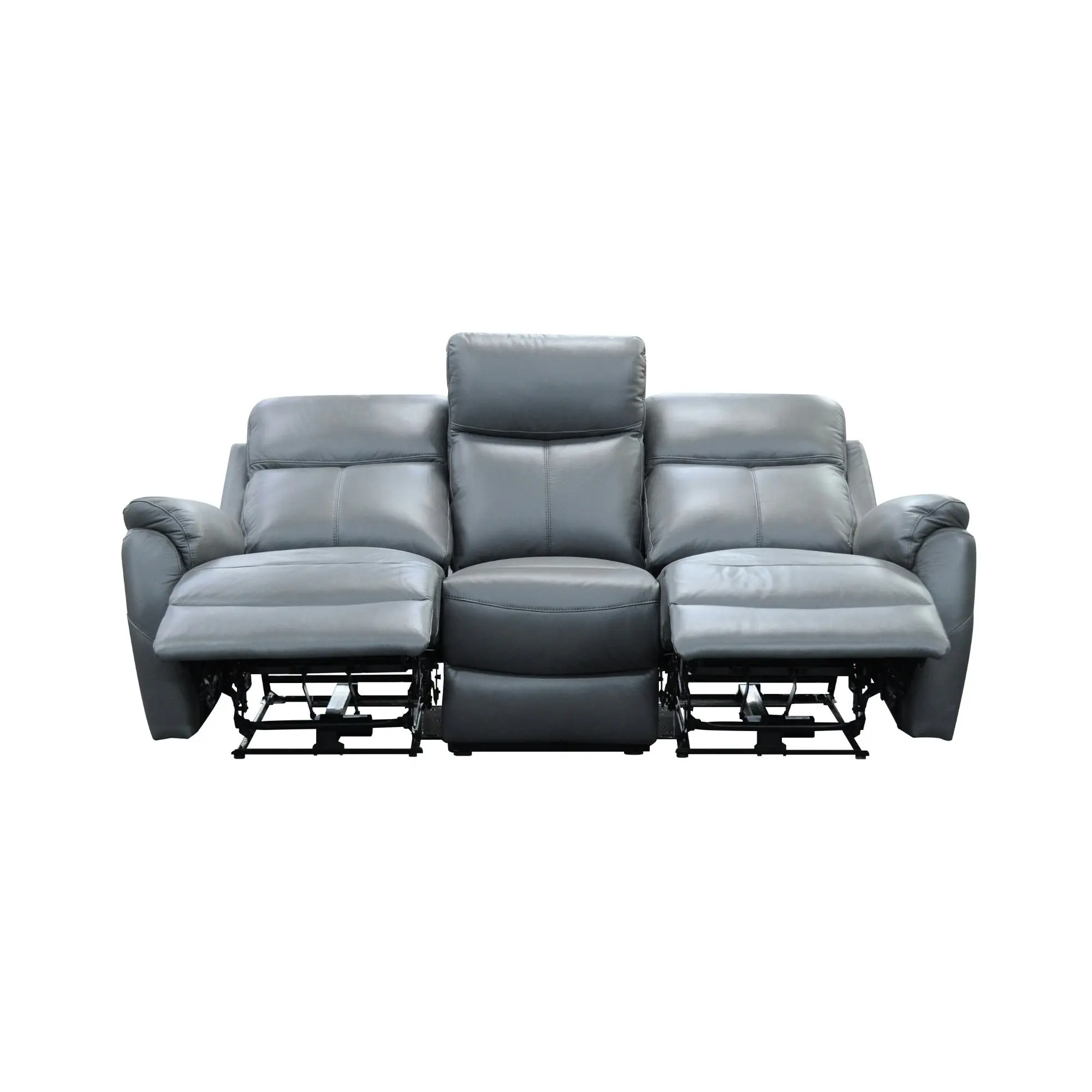 Berkeley 3+1+1 Electric Leather Recliner Sofa Set Gunmetal