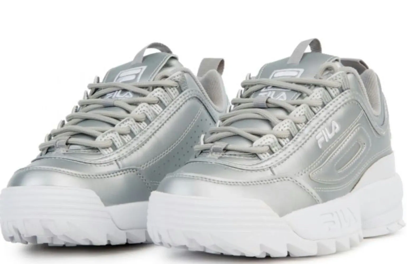 Fila Disruptor II Premium Women's Shoes Metallic Silver