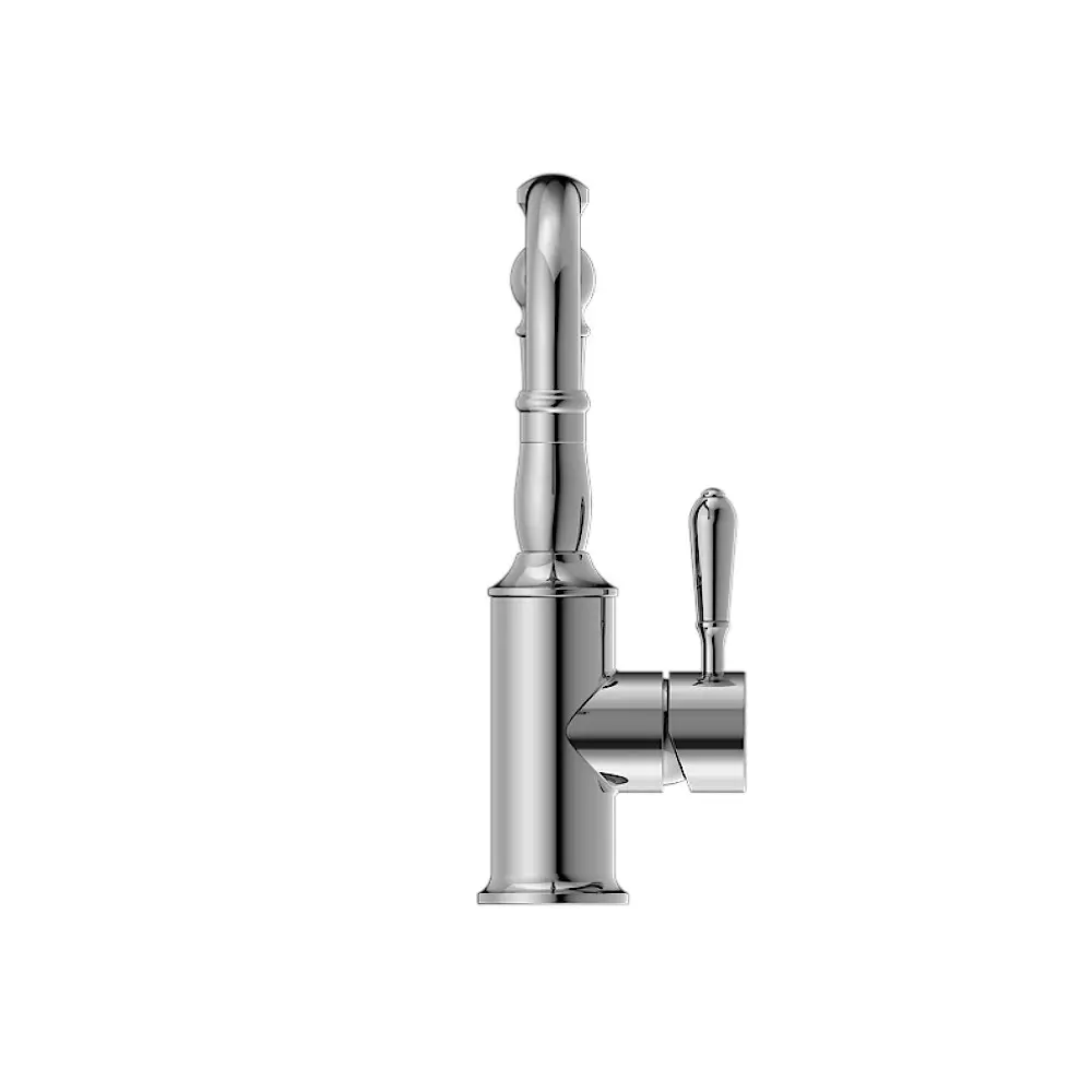 Nero York Basin Mixer Hook Spout With Metal Lever Chrome NR69210202CH