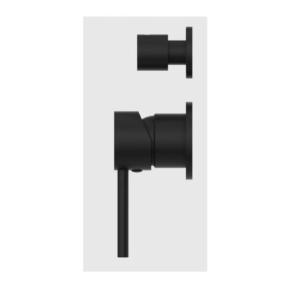 Nero Bianca Shower Mixer With Diverter Seperate Plate Matte Black NR250809EMB