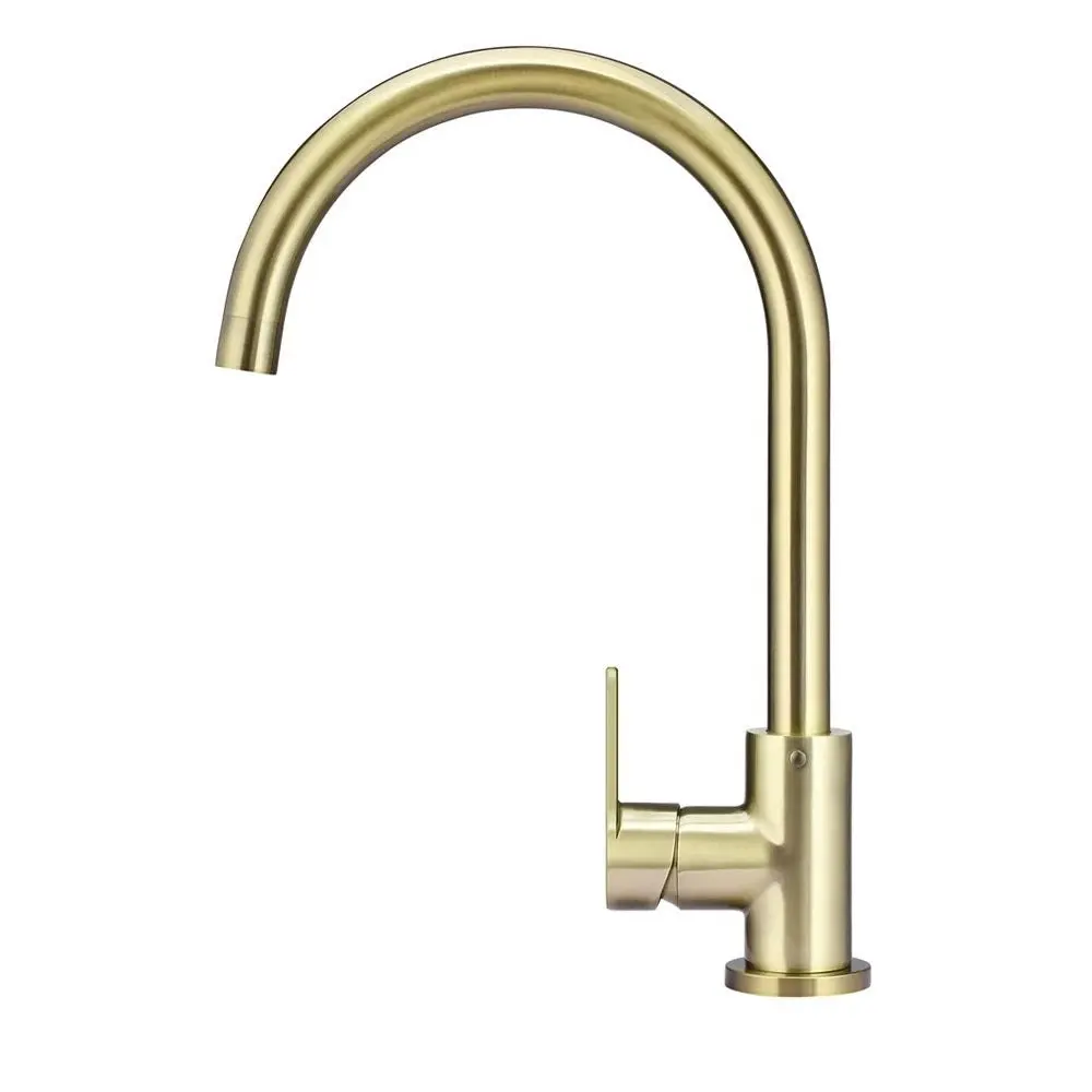 Meir Round Gooseneck Kitchen Mixer Tap Tiger Bronze MK03PD-PVDBB