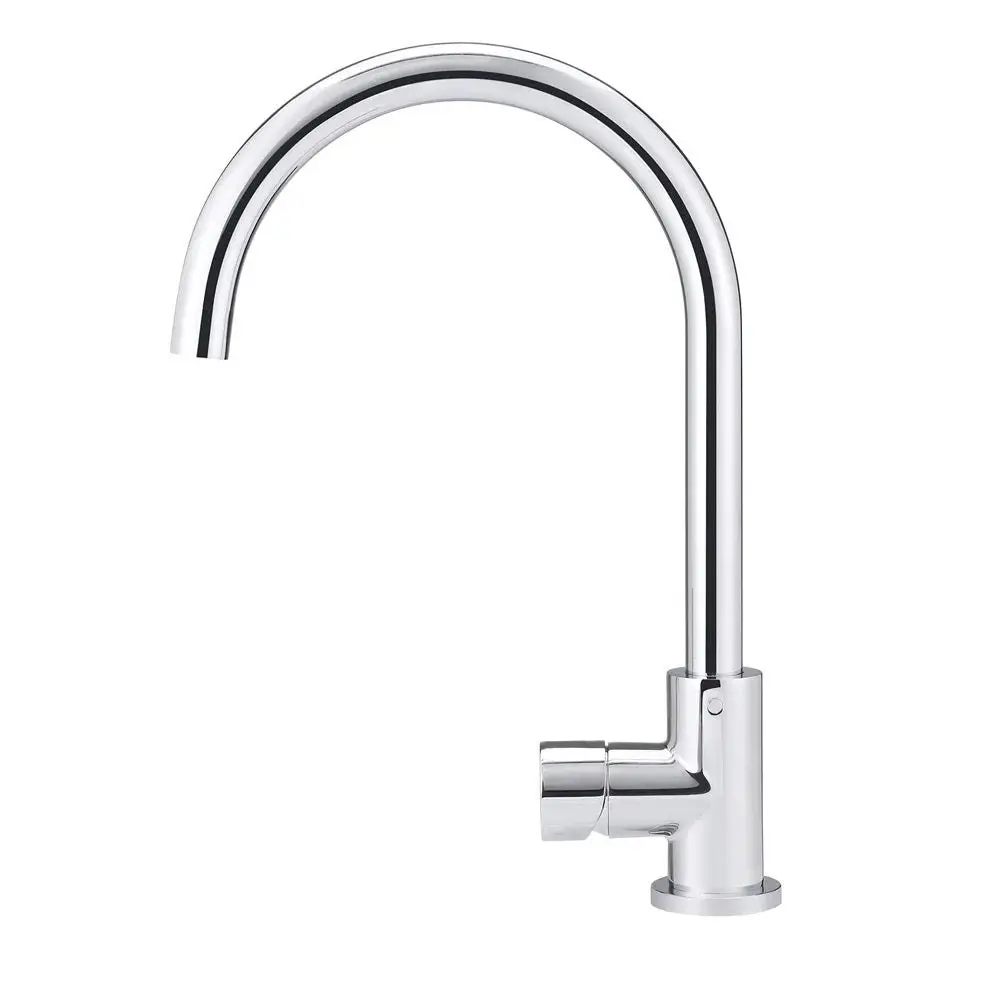 Meir Round Gooseneck Kitchen Mixer Tap Chrome MK03PN-C