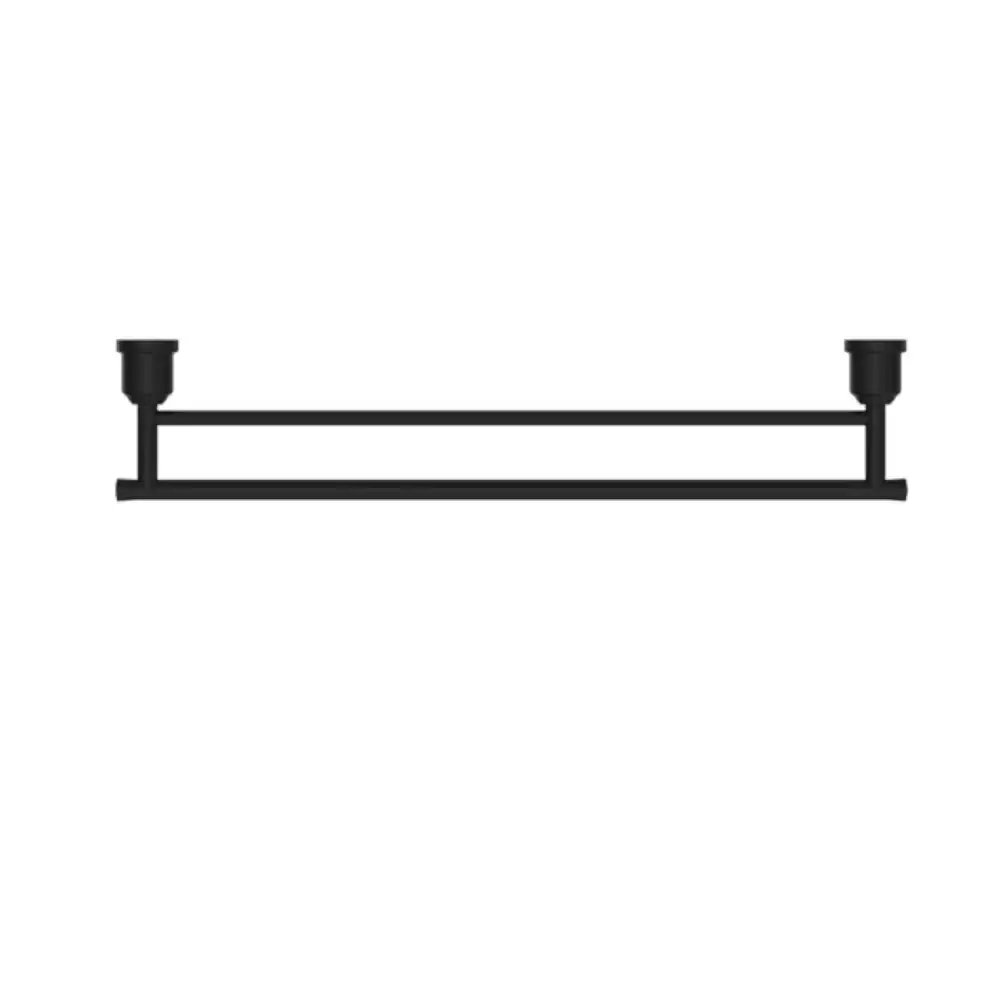 Nero York Double Towel Rail 600mm Matte Black NR6924dMB