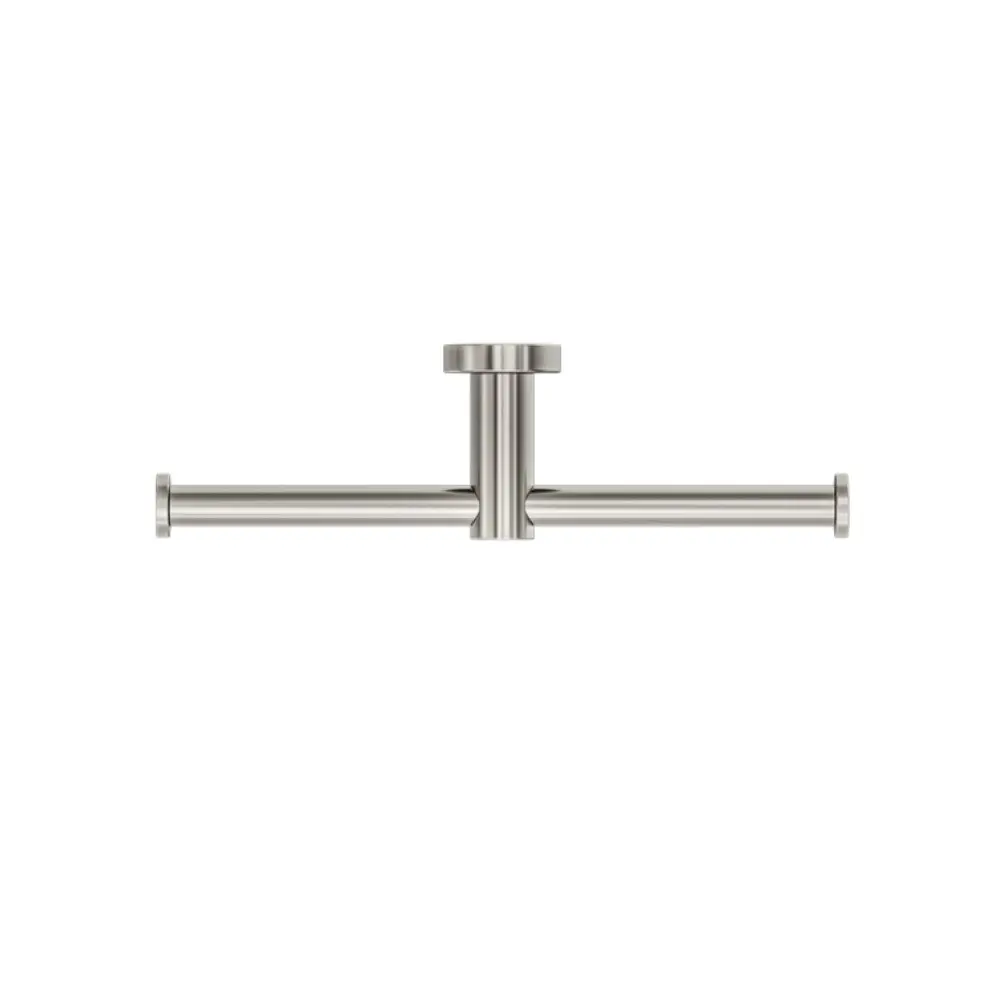 Nero Mecca Double Toilet Roll Holder Brushed Nickel NR1986dBN