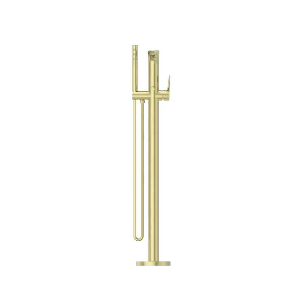 Nero Bianca Floor Standing Bath Mixer With Hand Shower Brushed Gold NR321503ABG