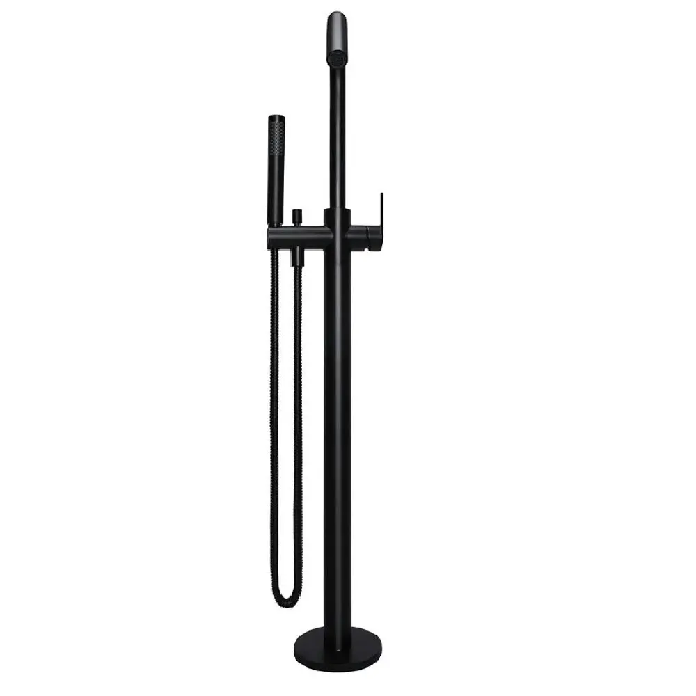 Meir Round Freestanding Bath Spout and Hand Shower Matte Black MB09PD