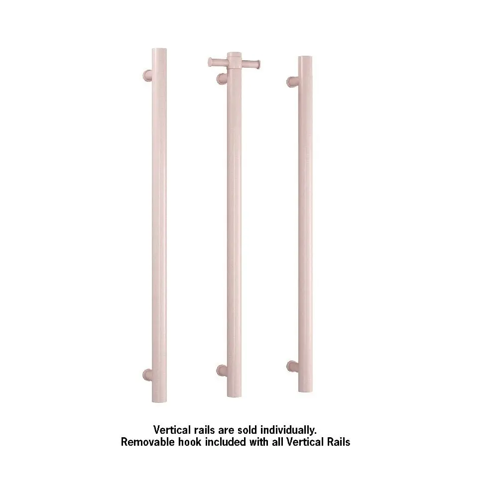 Thermogroup Straight Round Vertical Bar 900x142x100mm (Heated) Pastel Dusty Pink VS900HDP