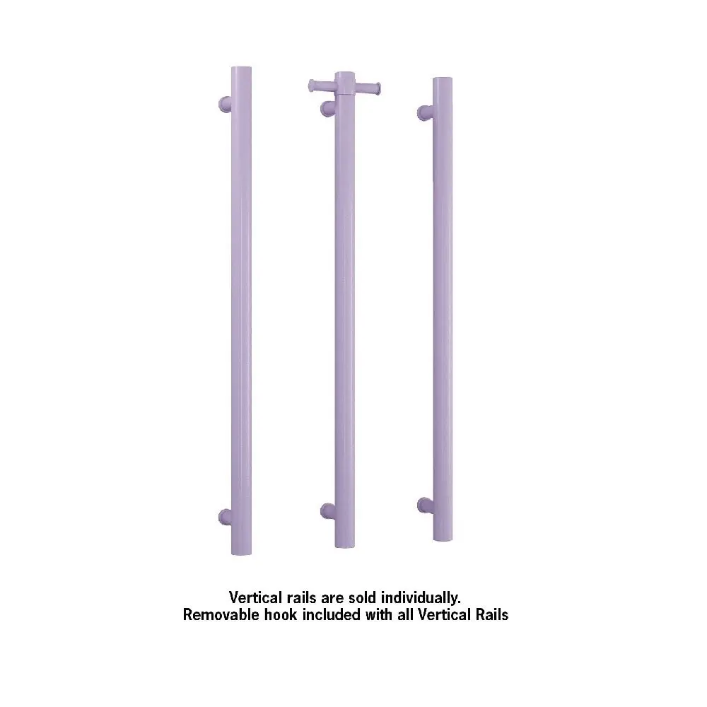 Thermogroup Straight Round Vertical Bar 900x142x100mm (Heated) Pastel Lilac Satin VS900HLS