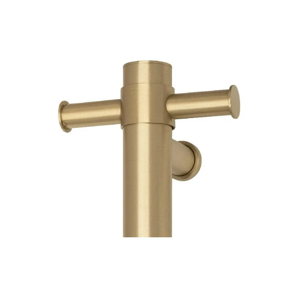 Thermogroup Straight Round Vertical Bar 900x142x100mm (Heated) Brushed Brass VS900HBB