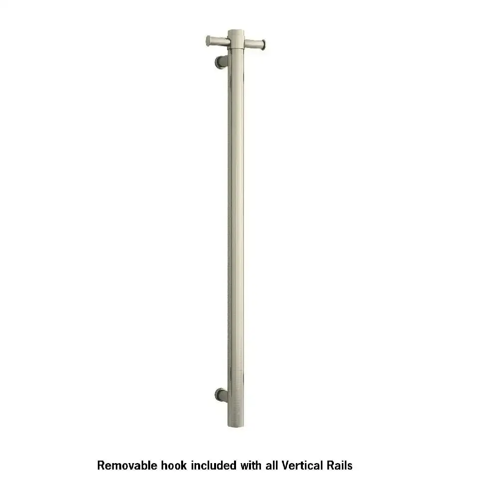 Thermogroup Straight Round Vertical Bar 900x142x100mm (Heated) Brushed Nickel VS900HBN