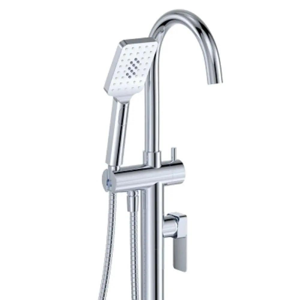 Fienza Tono Floor Mounted Bath Mixer with Hand Shower Chrome 233113