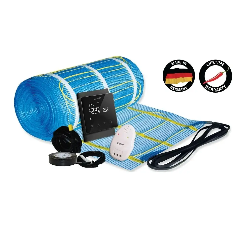 Thermogroup Thermonet EZ 150W/m² Self Adhesive 2x0.5m - 1.0m² 150Watts Floor Heating Kit Including Black 5226A Thermostat 111502TB