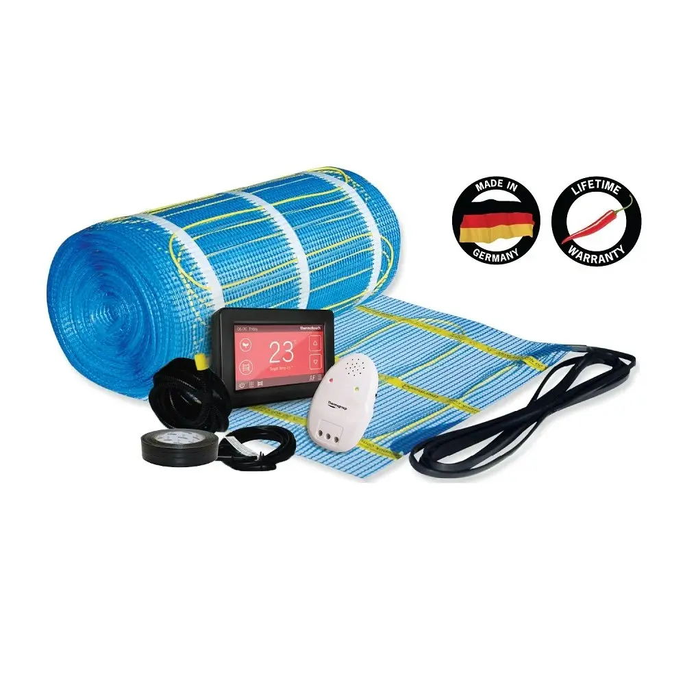 Thermogroup Thermonet EZ 150W/m² Self Adhesive 7x0.5m - 3.5m² 525Watts Floor Heating Kit Including Black 5246 Dual Thermostat 111507TDB