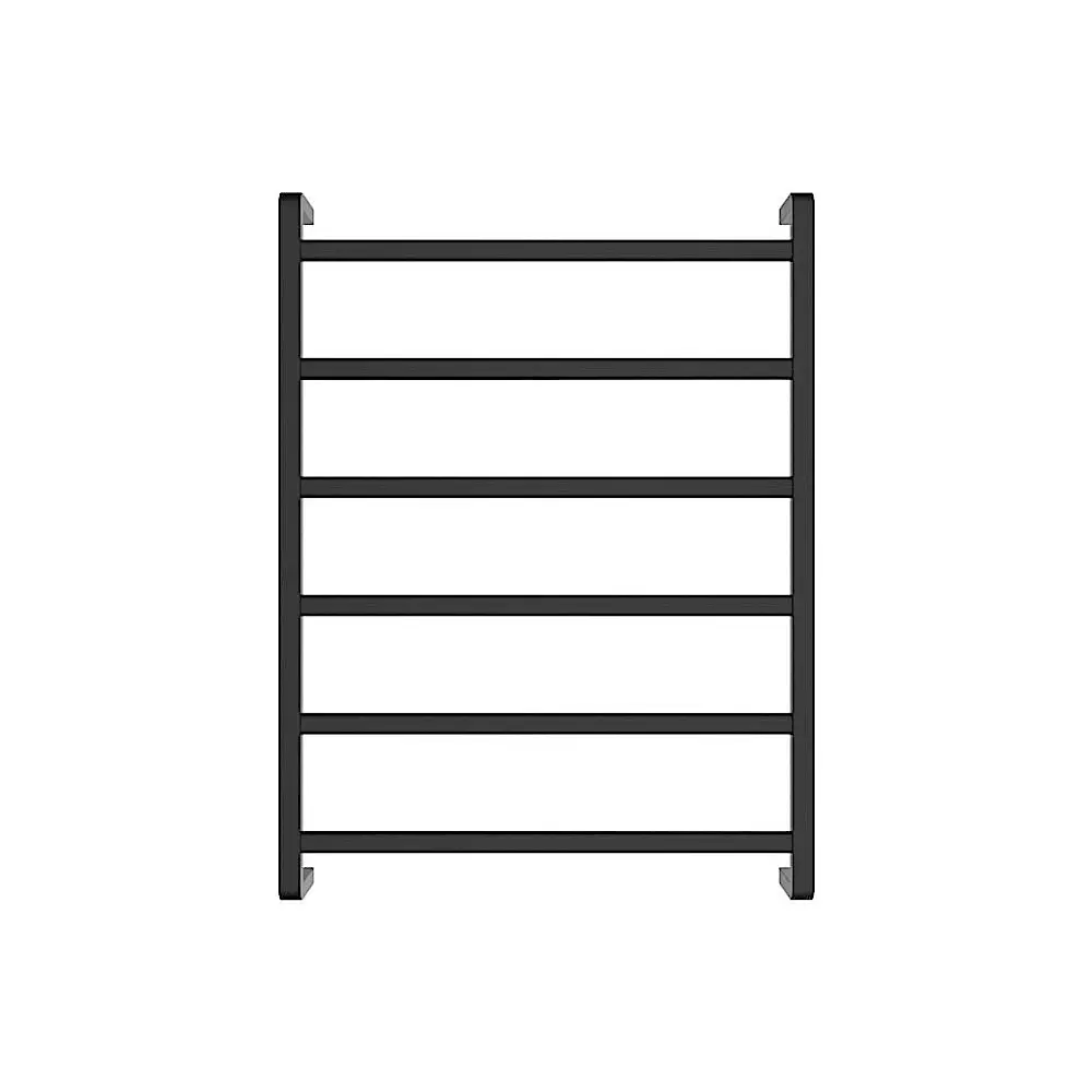 Fienza Koko Heated Towel Ladder 600x800mm 6 Bars Matte Black 8906080MB