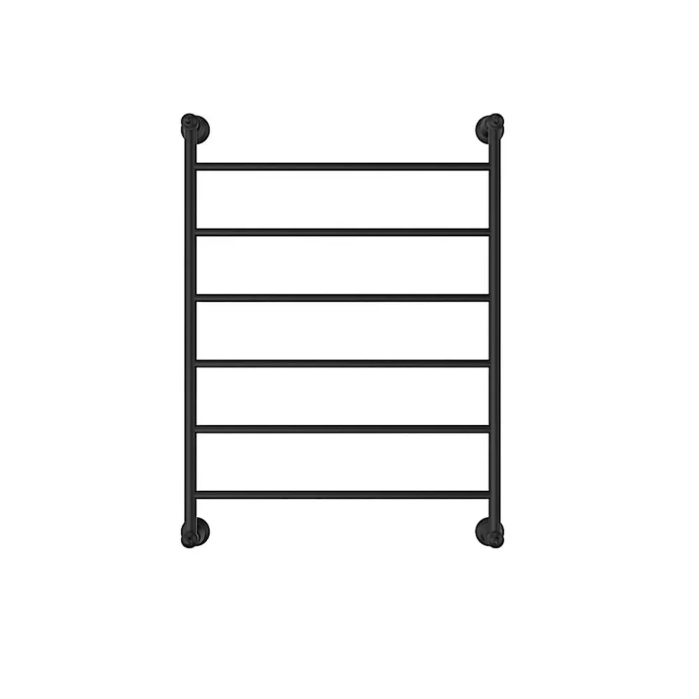 Fienza Lillian Heated Towel Ladder 600x808mm 6 Bars Matte Black 8106080MB