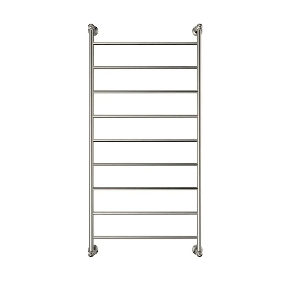 Fienza Lillian Heated Towel Ladder 600x1208mm 9 Bars Brushed Nickel 81060120BN