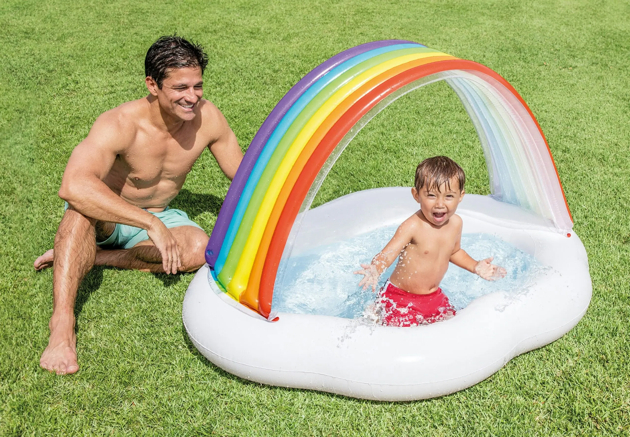 Intex Rainbow Cloud Inflatable Spray Baby Pool 57141