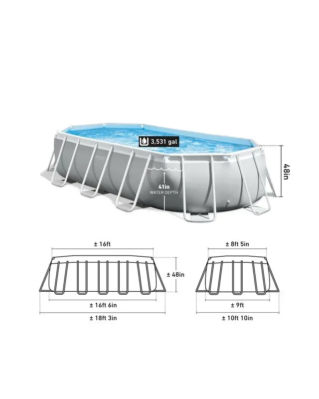 Intex PRISM Frame 16' Above Ground Pool 503cm x 274cm x 122cm 26796