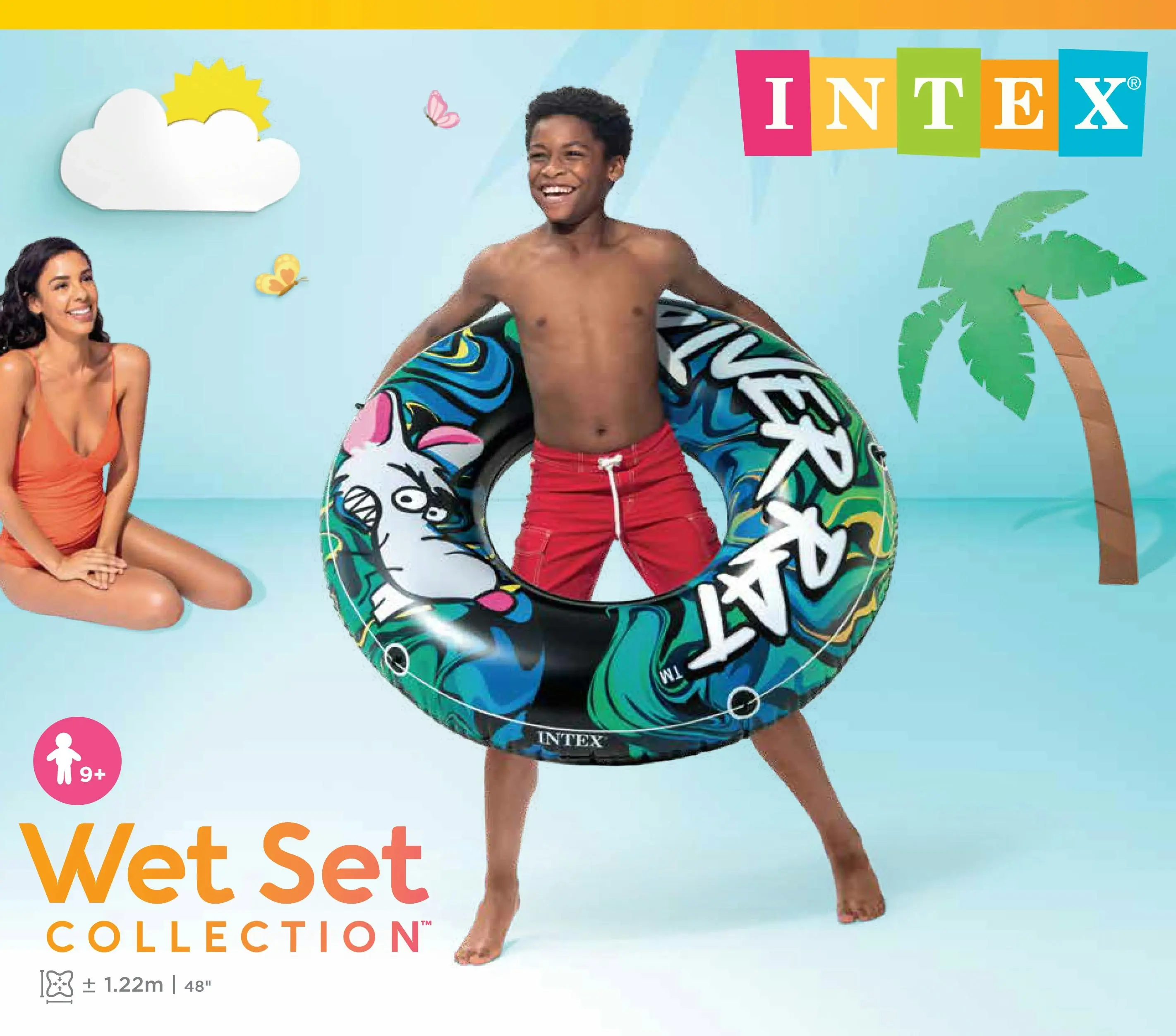 Intex River Rat Swim Tube Pool Float 68209