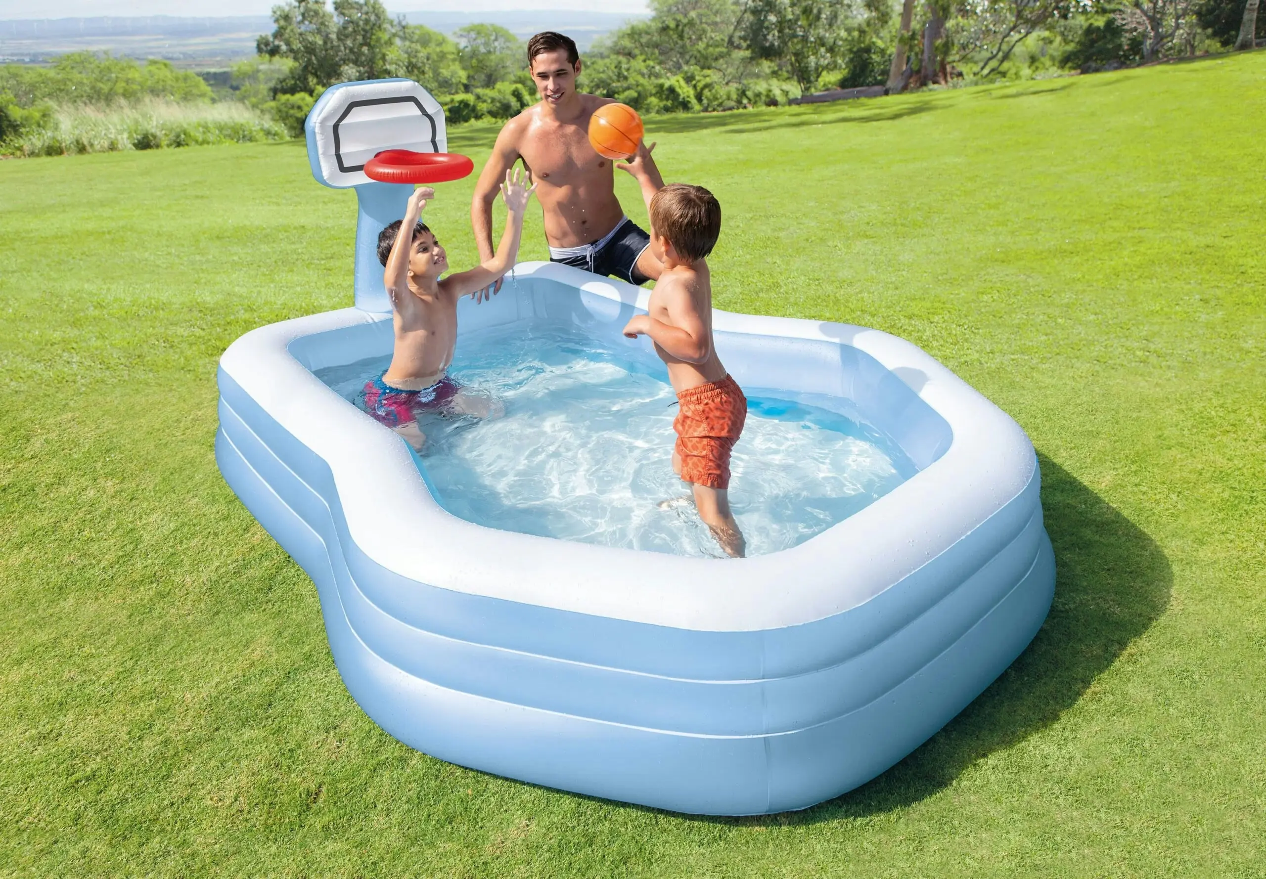 Intex Swim Center Shootin' Hoops Inflatable Pool 2.57m x 1.88m 57183