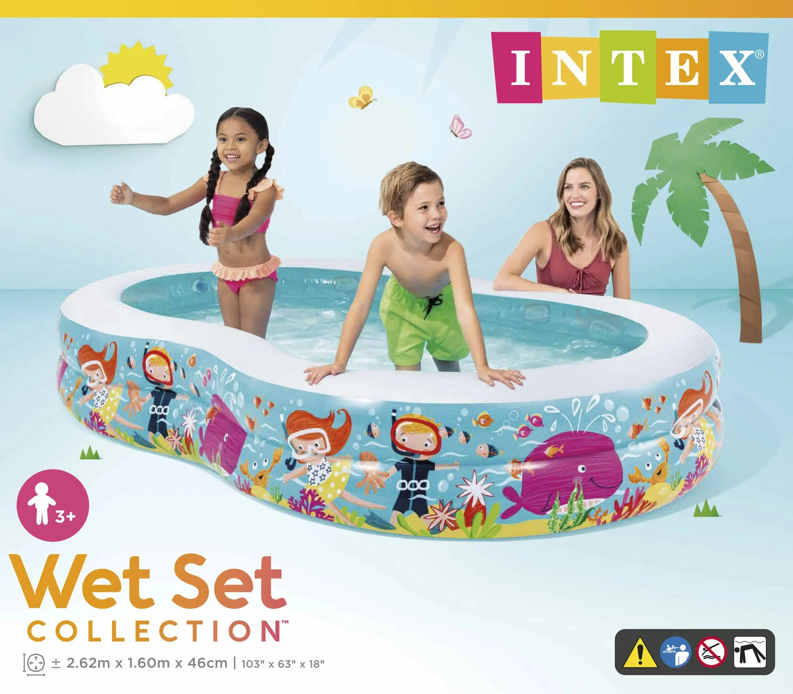 Intex Swim Centre Seashore Pool Snorkel Fun 2.6m x 1.6m 56490